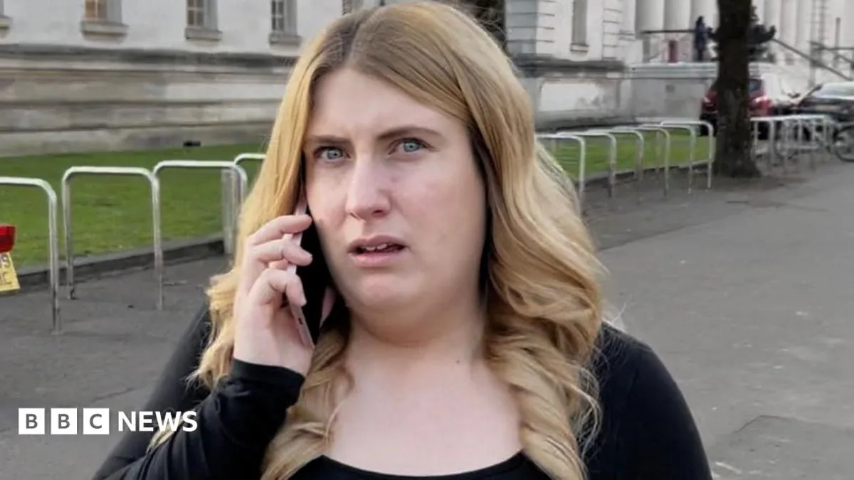 Charlotte Blackwell at court after being ordered to repay victims of a bogus wedding scam